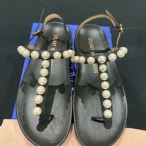Brand new Stewart, Weitzman, Goldie, pearl leather sandals!